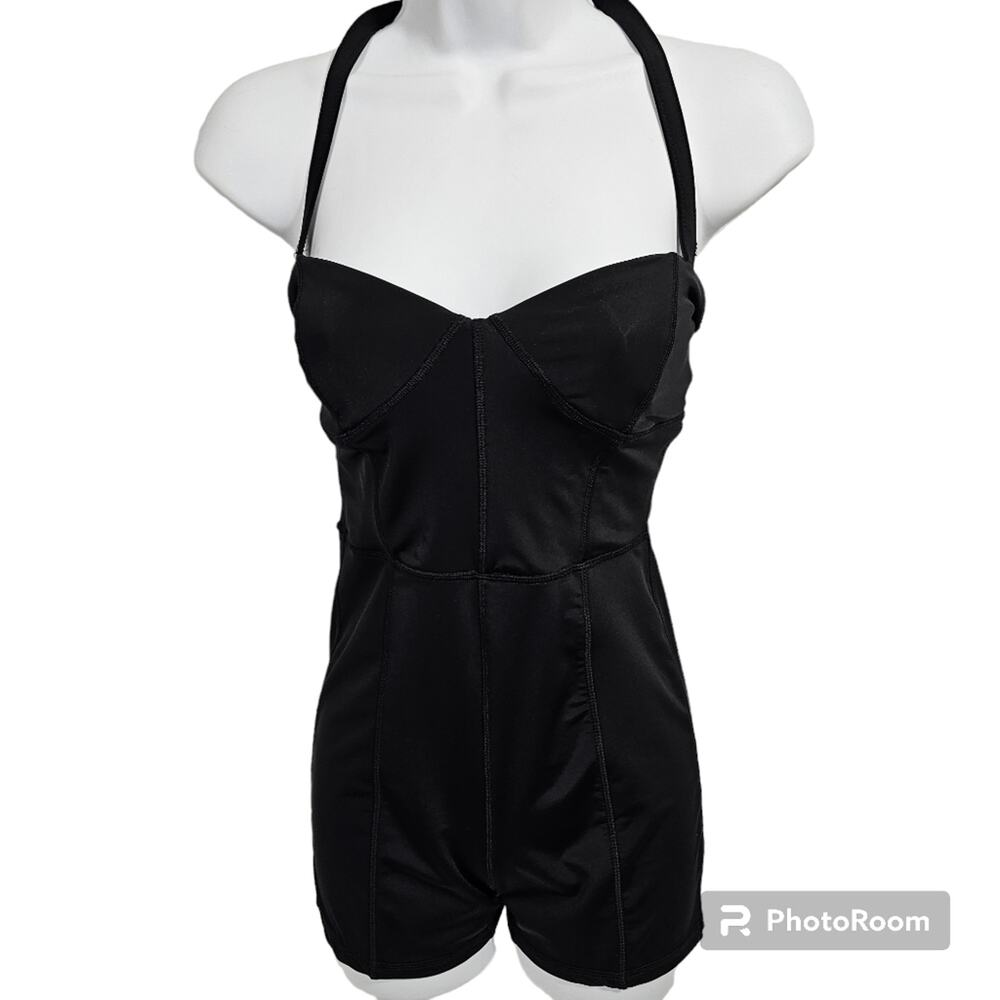 Urban Outfitters Black Stretchy Romper that Ties at Neck XS